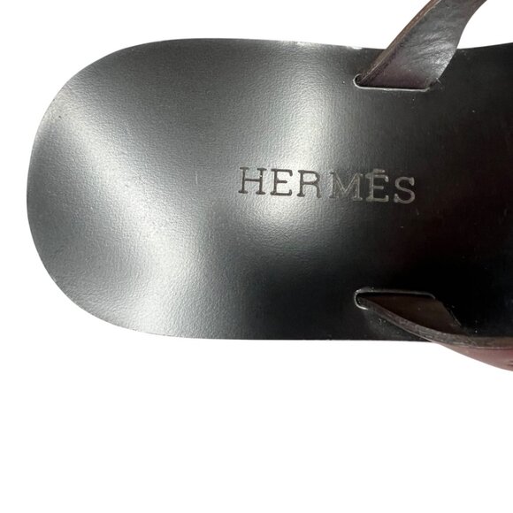 Hermes Black Orange Calf Leather Monte Carlo Sandal Shoes EU 41 Flip Flops Italy main image 11